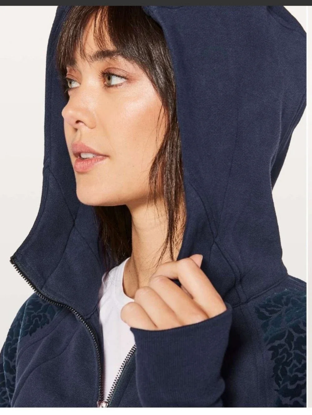 Lululemon Scuba Hoodie Light Cotton Fleece (Floral Flock) In Midnight Navy
